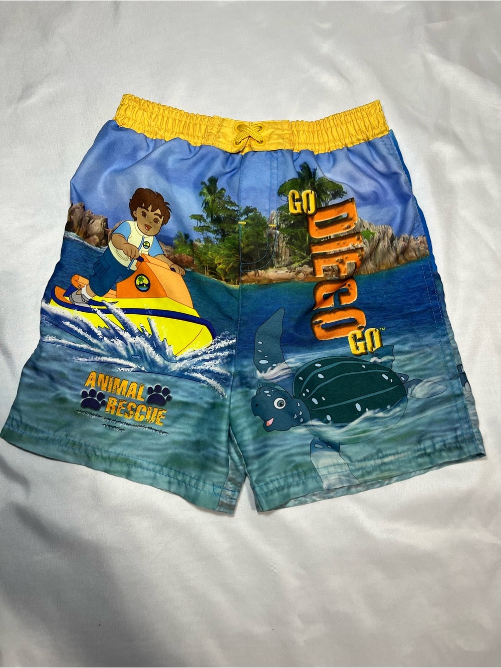 Nickelodeon Go Diego Go Swim Trunks Boys Size 5T Blue Animal Rescue 2008 Y2K